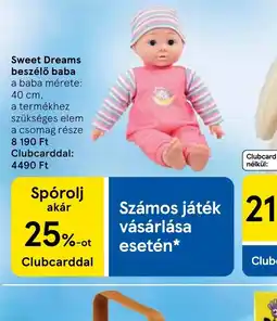 Tesco Sweet Dreams beszélő baba ajánlat