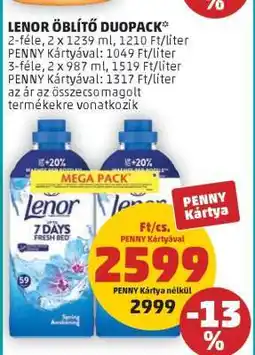 PENNY Lenor Öblítő Duopack ajánlat