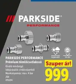 Lidl PARKSIDE PERFORMANCE Prémium tömlőcsatlakozó ajánlat
