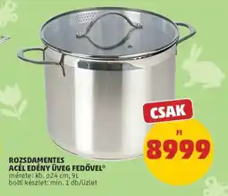 PENNY Rozsdamentes acél edény üveg fedővel ajánlat