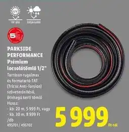 Lidl PARKSIDE PERFORMANCE Prémium locsolótömlő 1/2” ajánlat