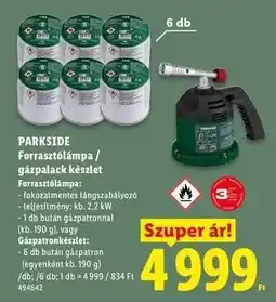 Lidl PARKSIDE Forrasztólámpa / gázpalack készlet ajánlat