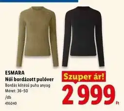 Lidl Esmara Női bordázott pulóver ajánlat