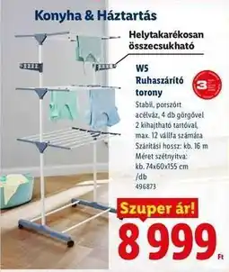 Lidl W5 Ruhaszárító torony ajánlat
