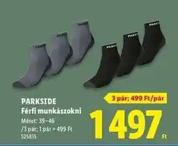 Lidl PARKSIDE Férfi munkazokni ajánlat