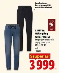 Lidl ESMARA Női jogging farmernadrág ajánlat