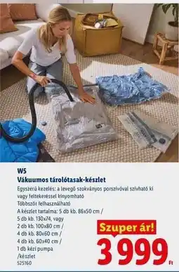 Lidl W5 Vákuumos tárolótasak-készlet ajánlat
