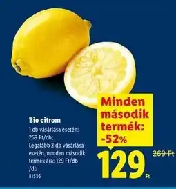 Lidl Bio citrom ajánlat