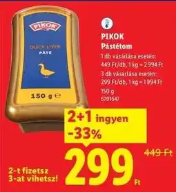 Lidl PIKOK Pástétom ajánlat