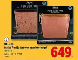 Lidl DELUXE Májas / májpástétom aszpikréteggel ajánlat
