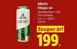 Lidl Argus Világos sör ajánlat