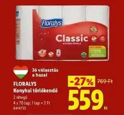 Lidl FLORALYS Konyhai törlőkendő ajánlat