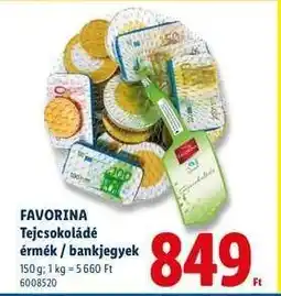 Lidl FAVORINA Tejcsokoládé érmék / bankjegyek ajánlat