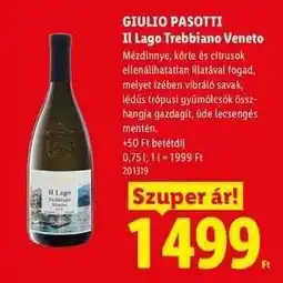 Lidl GIULIO PASOTTI Il Lago Trebbiano Veneto ajánlat
