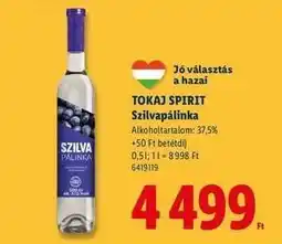 Lidl TOKAJ SPIRIT Szilvapálinka ajánlat