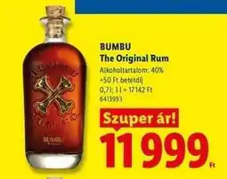 Lidl BUMBU The Original Rum ajánlat