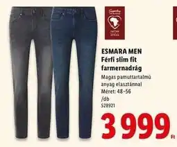 Lidl ESMARA MEN Férfi slim fit farmernadrág ajánlat