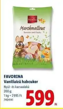 Lidl Favorina Vaníliaízű habcukor ajánlat