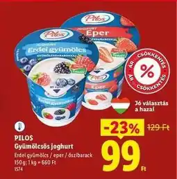 Lidl PILOS Gyümölcsös joghurt ajánlat