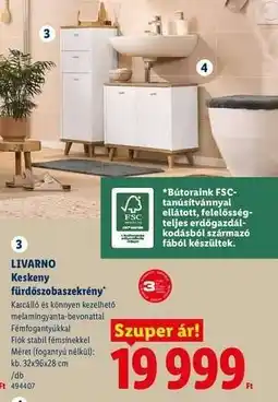 Lidl LIVARNO Keskeny fürdőszobaszekrény ajánlat