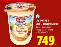 Lidl DR. OETKER Gríz- / tejszínpuding ajánlat