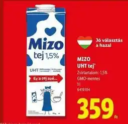 Lidl Mizo UHT tej ajánlat