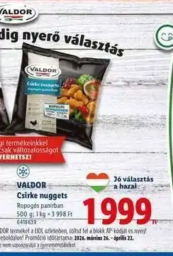 Lidl Valdor Csirke Nuggets ajánlat