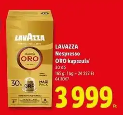 Lidl LAVAZZA Nespresso ORO kapszula ajánlat