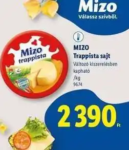Lidl MIZO Trappista sajt ajánlat