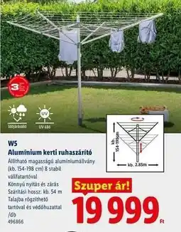 Lidl W5 Alumínium kerti ruhaszárító ajánlat