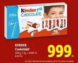 Lidl KINDER Csokoládé ajánlat