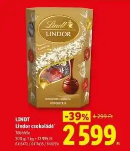 Lidl LINDT Lindor csokoládé ajánlat