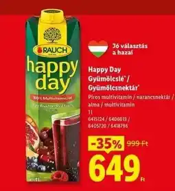 Lidl Happy Day Gyümölcslé / Gyümölcsnektár ajánlat
