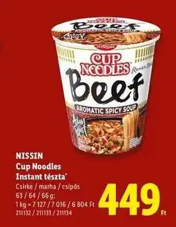 Lidl Nissin Cup Noodles instant tészta ajánlat