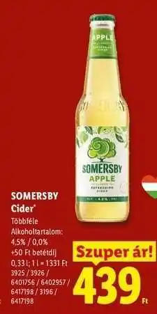 Lidl SOMERSBY Cider ajánlat