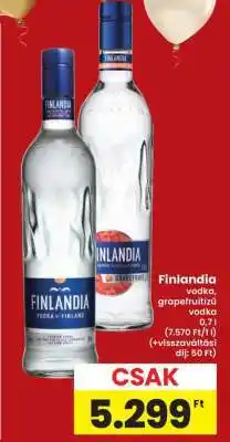 Interspar Finlandia vodka, grapefruitízű vodka ajánlat
