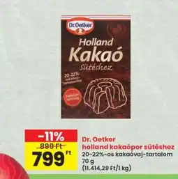 Interspar Dr. Oetker holland kakaópor sütéshez ajánlat