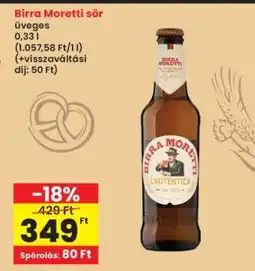 Interspar Birra Moretti sör ajánlat