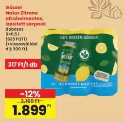 Interspar Gösser Natur Zitrone alkoholmentes, ízesített sörpack ajánlat