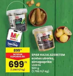 Interspar SPAR HAZAI.SZERETEM ecetes uborka, almapaprika vödrös ajánlat