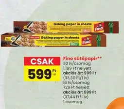 Spar Fino sütőpapír ajánlat