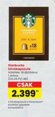 Spar Starbucks kávékapszula ajánlat