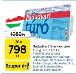 Tesco Nádudvari félzsíros túró ajánlat