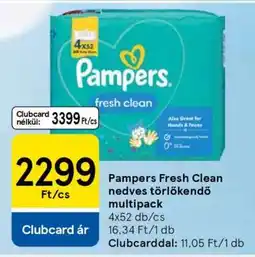 Tesco Pampers Fresh Clean nedves törlőkendő multipack ajánlat
