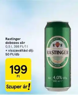 Tesco Rastinger dobozos sör ajánlat