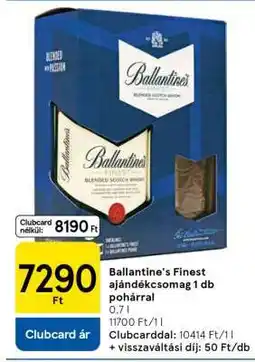 Tesco Ballantine's Finest ajándékcsomag 1 db pohárral ajánlat