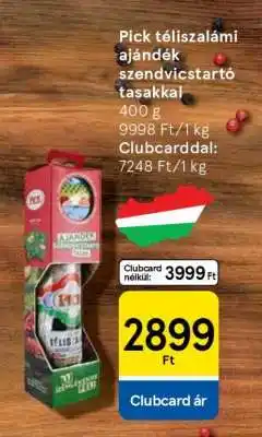 Tesco Pick téliszalámi ajándék szendvicstartó tasakkal ajánlat
