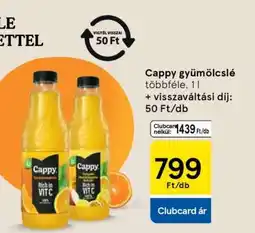 Tesco Cappy gyümölcslé ajánlat