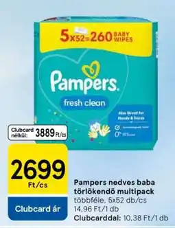 Tesco Pampers nedves baba törlőkendő multipack ajánlat