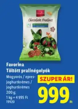 Lidl Favorina Töltött pralinégolyók ajánlat